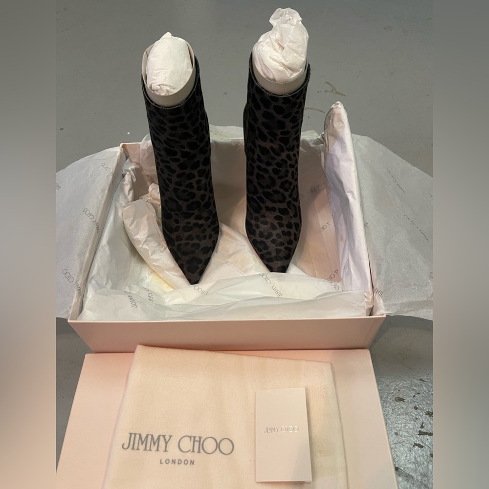 Jimmy choo leopard print ankle boots